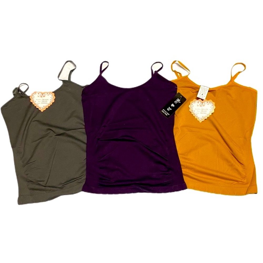 3 Colorway Spaghetti Strap Sleeveless Solid Camisoles (3-Pack)